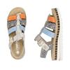Rieker Multi Strap Low Wedge Sandal - Multi Print